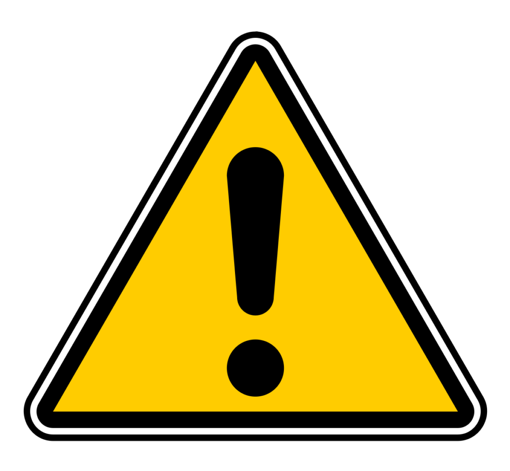 Yellow warning sign