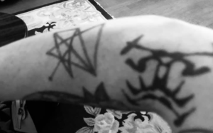 A magical sigil tattoo